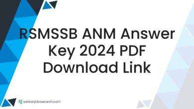 RSMSSB ANM Answer Key 2024 PDF Download Link