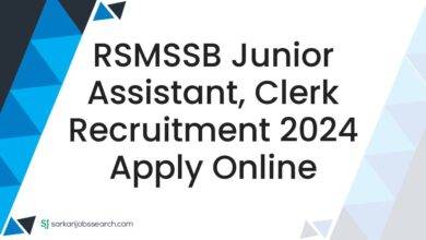 RSMSSB Junior Assistant, Clerk Recruitment 2024 Apply Online