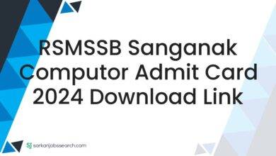RSMSSB Sanganak Computor Admit Card 2024 Download Link
