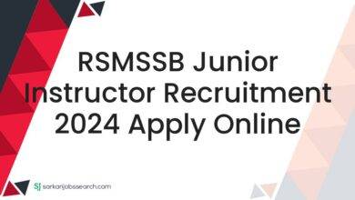 RSMSSB Junior Instructor Recruitment 2024 Apply Online