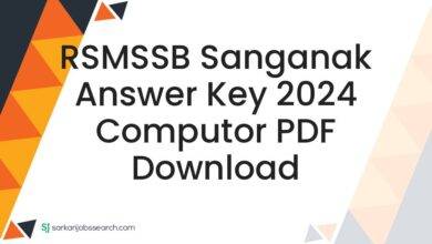 RSMSSB Sanganak Answer Key 2024 Computor PDF Download