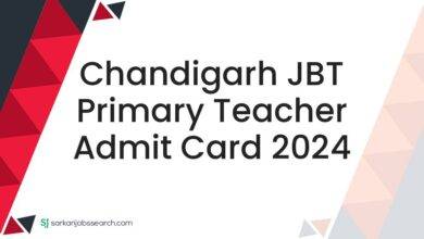 Chandigarh JBT Primary Teacher Admit Card 2024