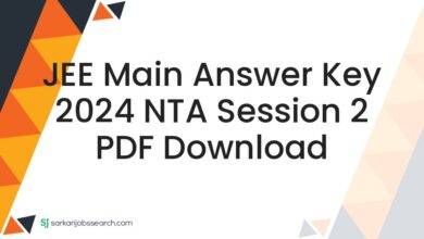 JEE Main Answer Key 2024 NTA Session 2 PDF Download