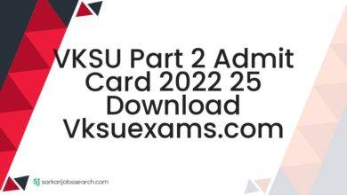 VKSU Part 2 Admit Card 2022 25 Download vksuexams.com