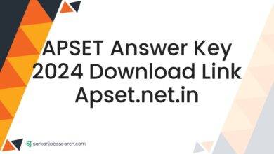 APSET Answer Key 2024 Download Link apset.net.in