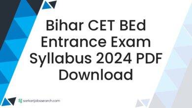 Bihar CET BEd Entrance Exam Syllabus 2024 PDF Download