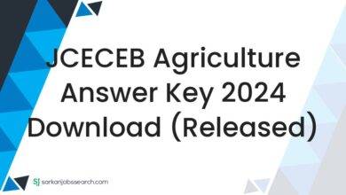 JCECEB Agriculture Answer Key 2024 Download (Released)