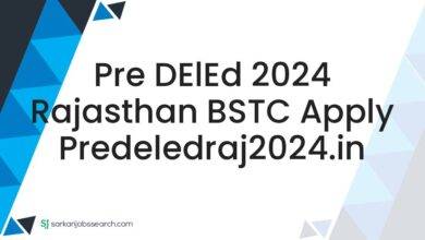Pre DElEd 2024 Rajasthan BSTC Apply predeledraj2024.in