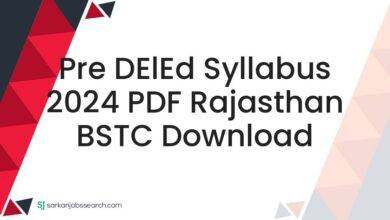 Pre DElEd Syllabus 2024 PDF Rajasthan BSTC Download