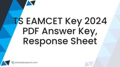 TS EAMCET Key 2024 PDF Answer Key, Response Sheet