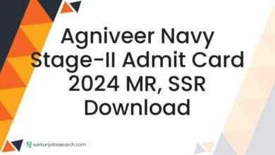 Agniveer Navy Stage-II Admit Card 2024 MR, SSR Download