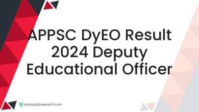 APPSC DyEO Result 2024 Deputy Educational Officer