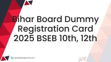 Bihar Board Dummy Registration Card 2025 BSEB 10th, 12th