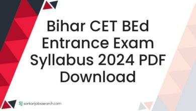 Bihar CET BEd Entrance Exam Syllabus 2024 PDF Download