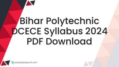 Bihar Polytechnic DCECE Syllabus 2024 PDF Download