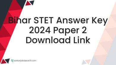 Bihar STET Answer Key 2024 Paper 2 Download Link