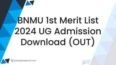 BNMU 1st Merit List 2024 UG Admission Download (OUT)