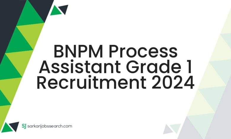 BNPM Process Assistant Grade 1 Recruitment 2024