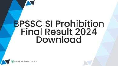 BPSSC SI Prohibition Final Result 2024 Download