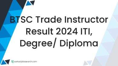 BTSC Trade Instructor Result 2024 ITI, Degree/ Diploma