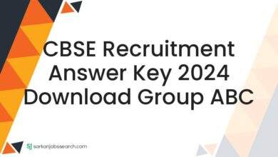 CBSE Recruitment Answer Key 2024 Download Group ABC