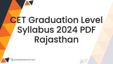 CET Graduation Level Syllabus 2024 PDF Rajasthan