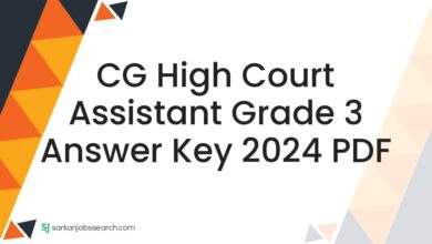 CG High Court Assistant Grade 3 Answer Key 2024 PDF