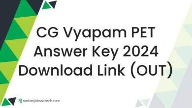 CG Vyapam PET Answer Key 2024 Download Link (OUT)