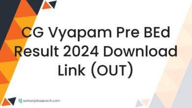 CG Vyapam Pre BEd Result 2024 Download Link (OUT)