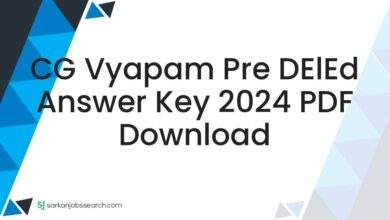 CG Vyapam Pre DElEd Answer Key 2024 PDF Download