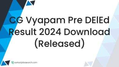 CG Vyapam Pre DElEd Result 2024 Download (Released)