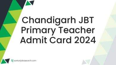 Chandigarh JBT Primary Teacher Admit Card 2024