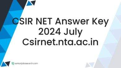 CSIR NET Answer Key 2024 July csirnet.nta.ac.in