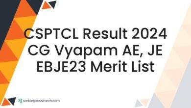 CSPTCL Result 2024 CG Vyapam AE, JE EBJE23 Merit List