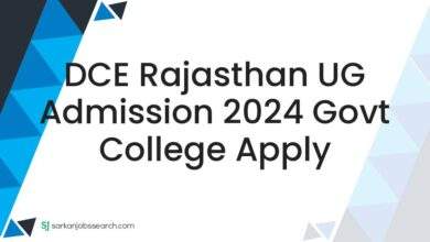 DCE Rajasthan UG Admission 2024 Govt College Apply