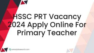 HSSC PRT Vacancy 2024 Apply Online For Primary Teacher