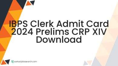 IBPS Clerk Admit Card 2024 Prelims CRP XIV Download