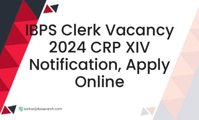 IBPS Clerk Vacancy 2024 CRP XIV Notification, Apply Online