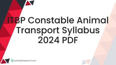 ITBP Constable Animal Transport Syllabus 2024 PDF