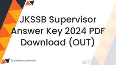 JKSSB Supervisor Answer Key 2024 PDF Download (OUT)