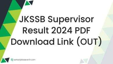 JKSSB Supervisor Result 2024 PDF Download Link (OUT)