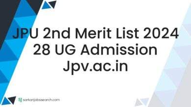 JPU 2nd Merit List 2024 28 UG Admission jpv.ac.in