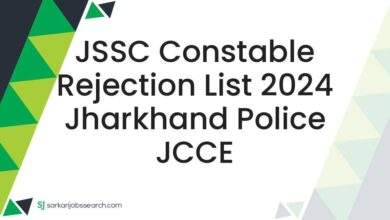 JSSC Constable Rejection List 2024 Jharkhand Police JCCE