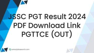 JSSC PGT Result 2024 PDF Download Link PGTTCE (OUT)