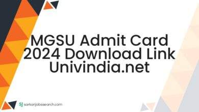 MGSU Admit Card 2024 Download Link univindia.net