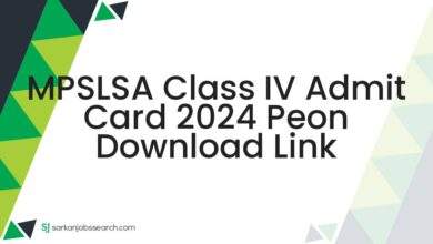 MPSLSA Class IV Admit Card 2024 Peon Download Link