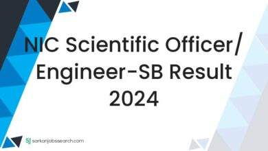 NIC Scientific Officer/ Engineer-SB Result 2024