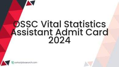 OSSC Vital Statistics Assistant Admit Card 2024