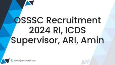 OSSSC Recruitment 2024 RI, ICDS Supervisor, ARI, Amin