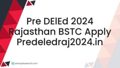 Pre DElEd 2024 Rajasthan BSTC Apply predeledraj2024.in